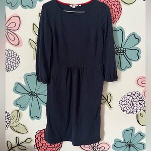 Boden Navy Long Sleeve Cotton Dress